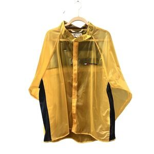 Vintage 90s Tommy Hilfiger Athletics Yellow Rain Coat/Wind Breaker XL Flag Logo